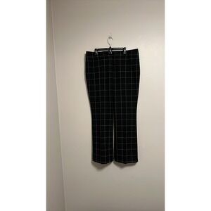 LOFT Outlet Black Grid Check Dress Trouser Women's Pants Size 16 New